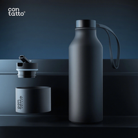 Fournisseur Vérifié Commande en Gros Directe Contatto Bouteille d'Eau Isotherme en Acier Inoxydable 500ml Écologique Personnalisable avec Corde