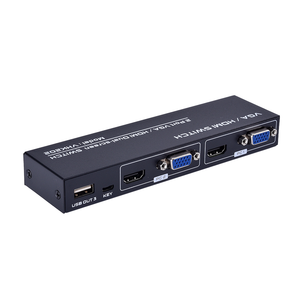 Commutateur <span class=keywords><strong>KVM</strong></span> FJGEAR FJ-VHK202 2x1 <span class=keywords><strong>VGA</strong></span>+<span class=keywords><strong>HDMI</strong></span>, double mode 2-en-1 pour 4K 30Hz, conception compacte idéale pour les environnements multi-appareils - Product Image 2