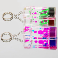 Acrylique sensoriel Fidget anxiété relaxant coloré naturel soulagement du Stress jouets liquide mouvement barboteur minuterie sablier porte-clés