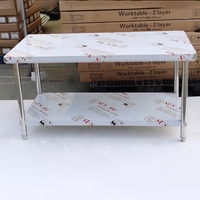 Table de travail en acier inoxydable pour cuisine commerciale, directement de l'usine, revêtement autonettoyant, modulaire, extensible, capacité robuste