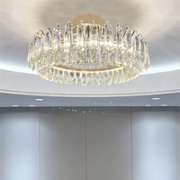 Moderne simple moyen grand hall d'hôtel chambre à coucher décoration de mariage lustre de plafond en cristal éclairage intérieur rectangulaire rond