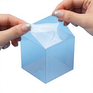 Boîtes de faveur en plastique PET transparent de 2x2x2 pouces recyclables Mini bonbons Macaron boîte de fête de mariage pour friandises portefeuilles estampage impression - Product Image 6