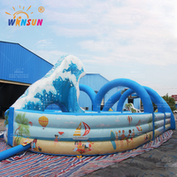 WINSUN Juego Deportivo Inflable Comercial, Juegos Interactivos, Circuito de Obstáculos Inflable de Playa para Niños