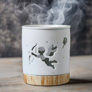 Keramik putih lilin aromaterapi pembakar cairan dengan pola bintang berbagai macam aromaterapi tart pemegang rumah menggunakan minyak esensial <span class=keywords><strong>Burner</strong></span> - Product Image 6