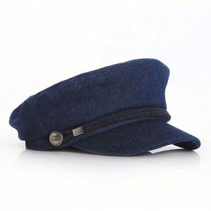 Gorra de Cadete de Tela Vaquera con Parte Superior Plana para Niños - Product Image 3