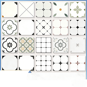 Carreaux en porcelaine à motifs floraux en vert <span class=keywords><strong>et</strong></span> <span class=keywords><strong>blanc</strong></span>, style vintage, idéaux pour la décoration <span class=keywords><strong>de</strong></span> la <span class=keywords><strong>salle</strong></span> <span class=keywords><strong>de</strong></span> <span class=keywords><strong>bain</strong></span> <span class=keywords><strong>et</strong></span> <span class=keywords><strong>de</strong></span> la cuisine - Product Image 1