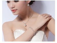 FY-SL17 Nouveauté Vente Chaude en Gros Bijoux en Argent 925 Bracelet Cœur Zircon pour Femmes