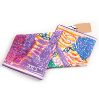 Foulard en soie pour dames de luxe avec logo personnalisé 60*80cm vente en gros foulards en soie 30% 70% coton imprimés à la mode pour femmes