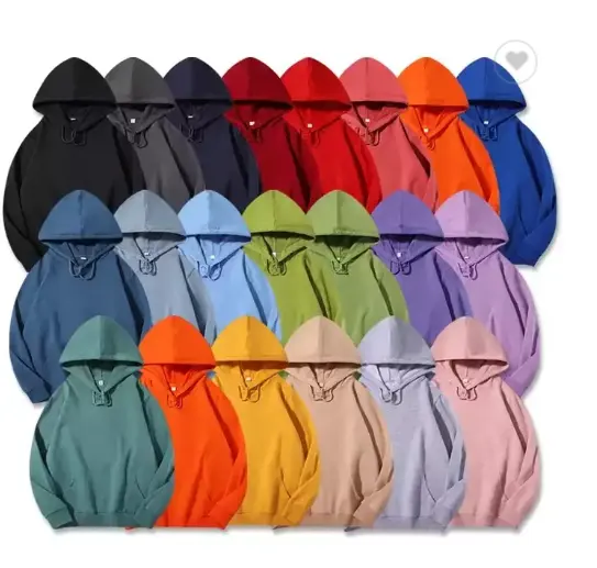 Wholesale 21 Colors Spring Autumn Fleece OEM Logo Custom Logo Men Women Unisex Solid Plain Pullover Hoodie Cheap Hoodies