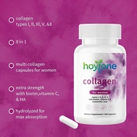 Capsules de collagène complexe multi-types I, II, III, V, X avec biotine, vitamine C et acide hyaluronique pour la santé des femmes, marque privée OEM