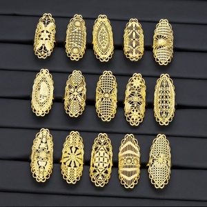 JXX Wholesale Price Unique Design 24K Gold Plated Brass <b>Rings</b> <b>Arabic</b> Style Trendy Jewelry for Women for Engagement or Party - Product Image 6