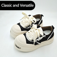WEGOODZF Lacets plats en coton pur à bords déchirés de 2 cm de large, durables, pour baskets, bottes et chaussures décontractées (paire)