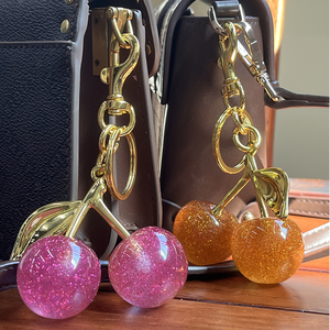 Llavero de cereza multicolor brillante más vendido, llavero de resina con forma de fruta, bonito colgante para bolso, llavero - Product Image 2