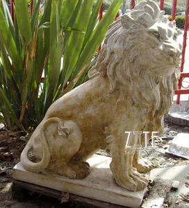 Hohe Verarbeitung Lebensgroße Tiers kulptur Stein löwen statue zu verkaufen
