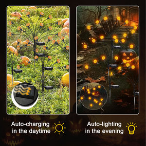 Nhà Máy Bán buôn năng lượng mặt trời bí ngô đom đóm ánh sáng, trang trí sân vườn, 6LED năng lượng mặt trời chiếu sáng sân vườn ngoài trời - Product Image 4