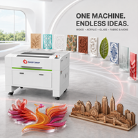 Nouvelle machine de gravure laser CO2 100W HH640C refroidie par eau pour le bois, le plastique, le papier, le tissu, le caoutchouc et le verre avec support IA