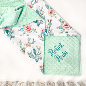 Couvertures de bébé fille Minky, personnalisés, en coton doux, monogramme Floral, vente en gros, couvertures pour nouveau-né - Product Image 5