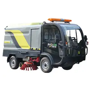 Vehículo de limpieza de carretera, máquina de barrido de calle eléctrica respetuosa con el medio ambiente, color verde, gran oferta