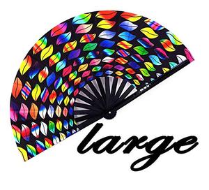 Prix d'usine, vente en gros personnalisée, grand éventail pliant en tissu de bambou, pour soirée, boîte de nuit, <span class=keywords><strong>DJ</strong></span>, avec logo imprimé, cadeau promotionnel d'été - Product Image 2