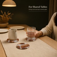 Sous-verre rond en bois et résine, dessous de tasse pour table basse, sous-verre en bois pour tasse, tapis de table pour tasse, verre, cuisine, maison, bar, décoration