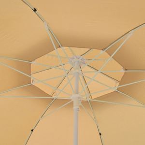 Parasol de plage double haut de gamme 150 cm avec baleines en fibre de verre, tissu polyester, protection UV, résistant au vent, pour extérieur - Product Image 2