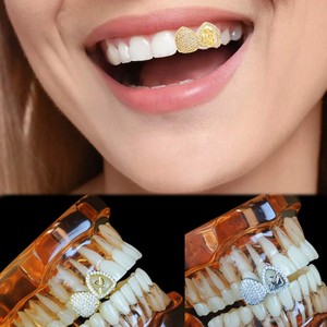 Grillz Flèche Traversant le Cœur Or Argent Micro Pavé Zircon Unisexe Usage Quotidien - Product Image 4
