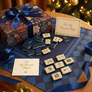 Tessere di Mahjong Americane di Lusso in Acrilico Incise, con Design Preppy, Gru in Volo, Testa di Drago in Bambù, Regalo <span class=keywords><strong>Artigianale</strong></span> di Lusso, da Viaggio - Product Image 4