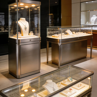 Vitrines de présentation de bijoux pour la décoration intérieure, conception de salles d'exposition de bijoux, présentoirs pour créer des espaces haut de gamme pour salles d'exposition de bijoux