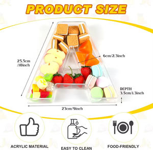 حروف مخصصة حروف قابلة للتعبئة من الأكريليك علبة حلوى طعام علبة أكريليك حروف ورقم وجبة خفيفة - Product Image 2