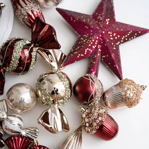 LS-358 all'ingrosso della palla di natale albero appeso decorazione bordeaux plastica natale palla set 2026 - Product Image 3