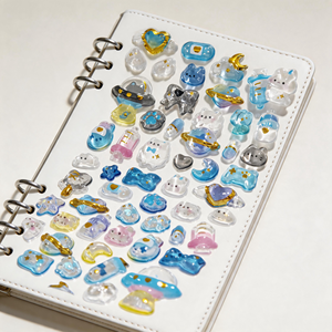 Hojas de Pegatinas de Vinilo 3D con Diseño de Planetas Azules, Lindas y Divertidas para Decorar Diarios y Álbumes de Recortes, Removibles, Resistentes al Agua y Autoadhesivas - Product Image 5