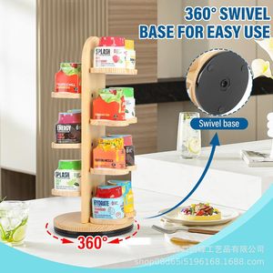 Estante giratorio de madera para cápsulas de café, organizador de bolsitas de té y cápsulas, soporte giratorio 360° - Product Image 3