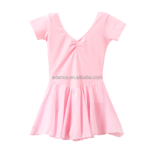 B8001 Venta al por mayor Baile Algodón Manga corta Leotardo Falda de gasa Vestidos de <span class=keywords><strong>Ballet</strong></span> para niñas - Product Image 4