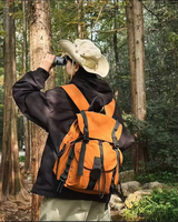 Sac à dos de voyage unisexe décontracté et tendance avec rabat, imperméable en tissu Taslan Oxford, pour activités de plein air