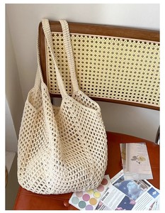 Borsa da donna di grande capacità per il tempo libero nuova borsa a tracolla in paglia cava vento pigro per le vacanze <span class=keywords><strong>e</strong></span> le spiagge - Product Image 5