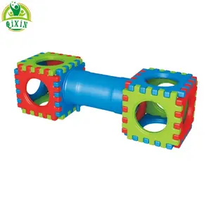 Kleurrijke plastic kinderen tunnel klimmen apparatuur speelgoed indoor speeltuin spelen set QX-18166D