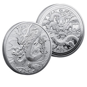 Azure Dragon Metall-Entscheidungsmünze Gold-Silber-Relief Drachenmuster Sammlerstück Geschenk - Product Image 4