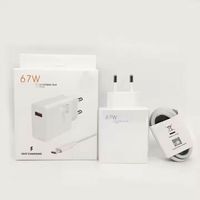 Nouveau chargeur turbo, câble USB-C 6A, prise EU 2 broches, charge super rapide, adaptateur secteur 67W pour 12 11 Ultra 11 Pro Note 9 10