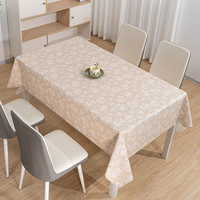 Nappe rectangulaire rose clair à imprimé feuilles blanches RNPT pour Thanksgiving