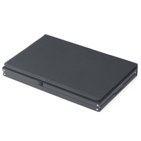 Clavier sans fil Bluetooth pliable Ruidian B055 Magic Leather avec pavé tactile, design compact, compatible ordinateur portable/téléphone/tablette, rechargeable, noir