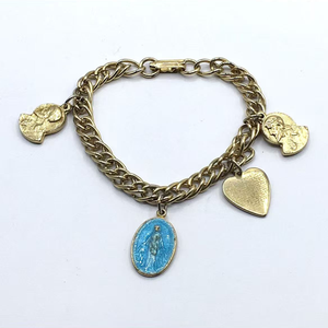 Bracelet de prière catholique en perles turquoise bleu, style japonais vintage, Sainte <span class=keywords><strong>Anne</strong></span>, priez pour nous - Product Image 3