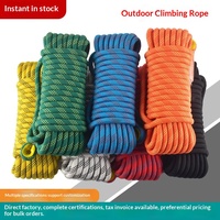 Corde statique de sécurité pour l'escalade et la descente en rappel pour activités de plein air avec doubles crochets Modèle 12 10-18m