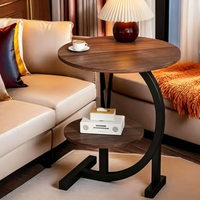 Table d'appoint moderne en forme de fleur, table d'appoint en forme de C pour canapé, table d'appoint créative à base incurvée pour chambre à coucher, salon
