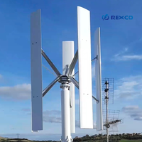 Éolienne à axe vertical REXCO pour utilisation sur toit, faible régime, 24V 48V 1KW