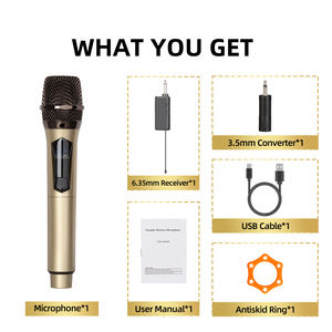 Nuevo Micrófono Inalámbrico UHF Profesional Recargable W102, Micrófono de Mano de Metal, Cancelación de Ruido, Ligero, 160 Pies de Alcance - Product Image 5