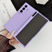 Étui de téléphone magnétique en PC rigide de couleur macaron élégant pour Samsung Z Fold 2/3/4/5/6/7/8 Ultra, coque de protection antichoc avec stylet