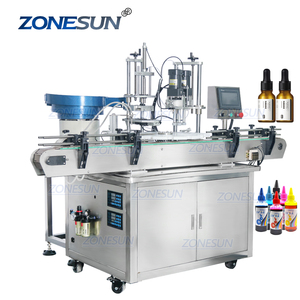 ZONESUN ZS-AFC1 Double Tête Magnétique Pompe Compte-gouttes Bouteille Rotatif Machine de Capsulage Remplissante Liquide Ligne - Product Image 1