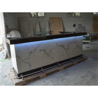 Comptoir de bar en marbre artificiel 2026, design de luxe pour discothèque, restaurant, bar à vin, bar à domicile - Nouveauté très demandée