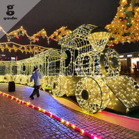 Escultura de Tren LED 3D Grande, Luz Decorativa para Parques Temáticos, Iluminación de Paisaje