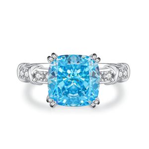 <span class=keywords><strong>Bague</strong></span> de fleur de glace pilée en <span class=keywords><strong>argent</strong></span> S925 avec <span class=keywords><strong>saphir</strong></span> bleu <span class=keywords><strong>et</strong></span> zircon, anneaux fins européens <span class=keywords><strong>et</strong></span> américains - Product Image 4